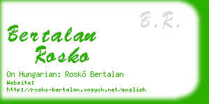 bertalan rosko business card