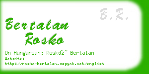 bertalan rosko business card